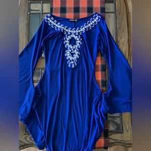 Stunning Blue Bedazzled Blouse
